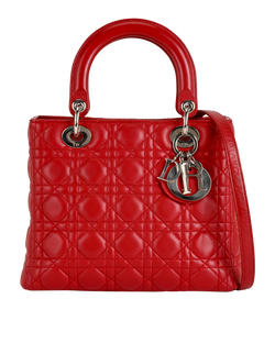 Medium Lady Dior, Leather,Red, 96MA0111, 3*